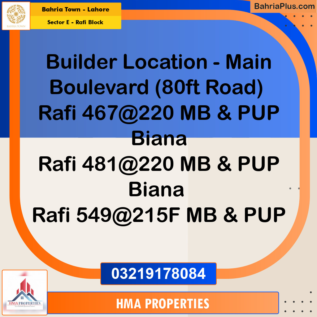 10 Marla Residential Plot for Sale in Sector E - Rafi Block - Bahria Town, Lahore - (BP-220144)