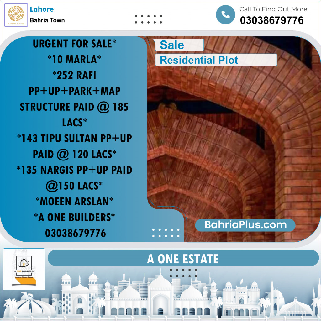Residential Plot for Sale in Bahria Town, Lahore - (BP-220176)