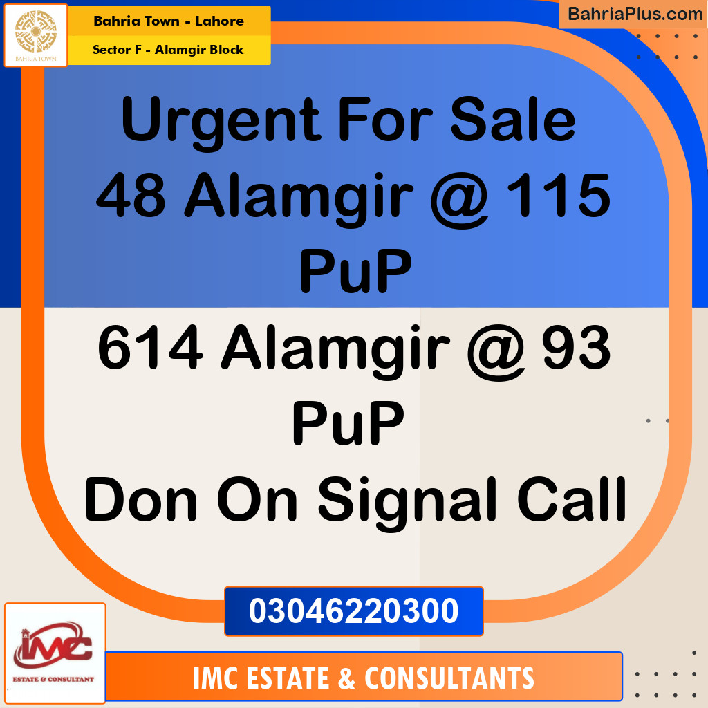 Residential Plot for Sale in Sector F - Alamgir Block - Bahria Town, Lahore - (BP-220194)