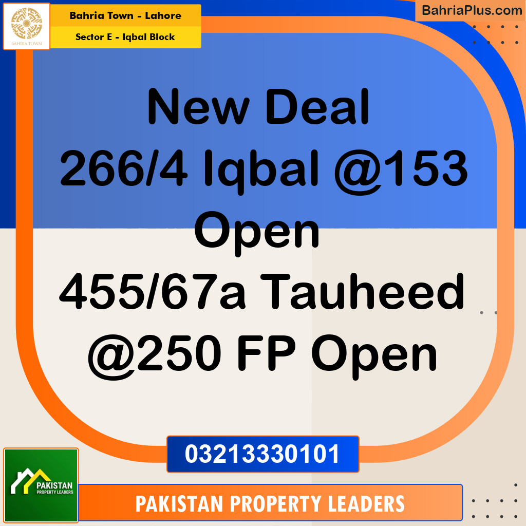 10 Marla Residential Plot for Sale in Sector E - Iqbal Block -  Bahria Town, Lahore - (BP-220335)