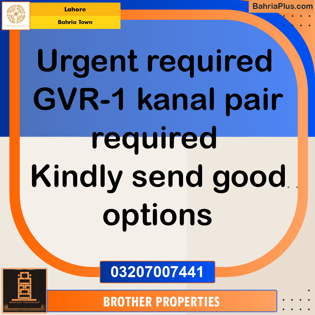 1 Kanal Residential Plot for Sale in Bahria Town, Lahore - (BP-220380)