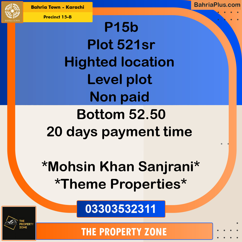 125 Sq. Yards Residential Plot for Sale in Precinct 15-B - Bahria Town, Karachi - (BP-220445)
