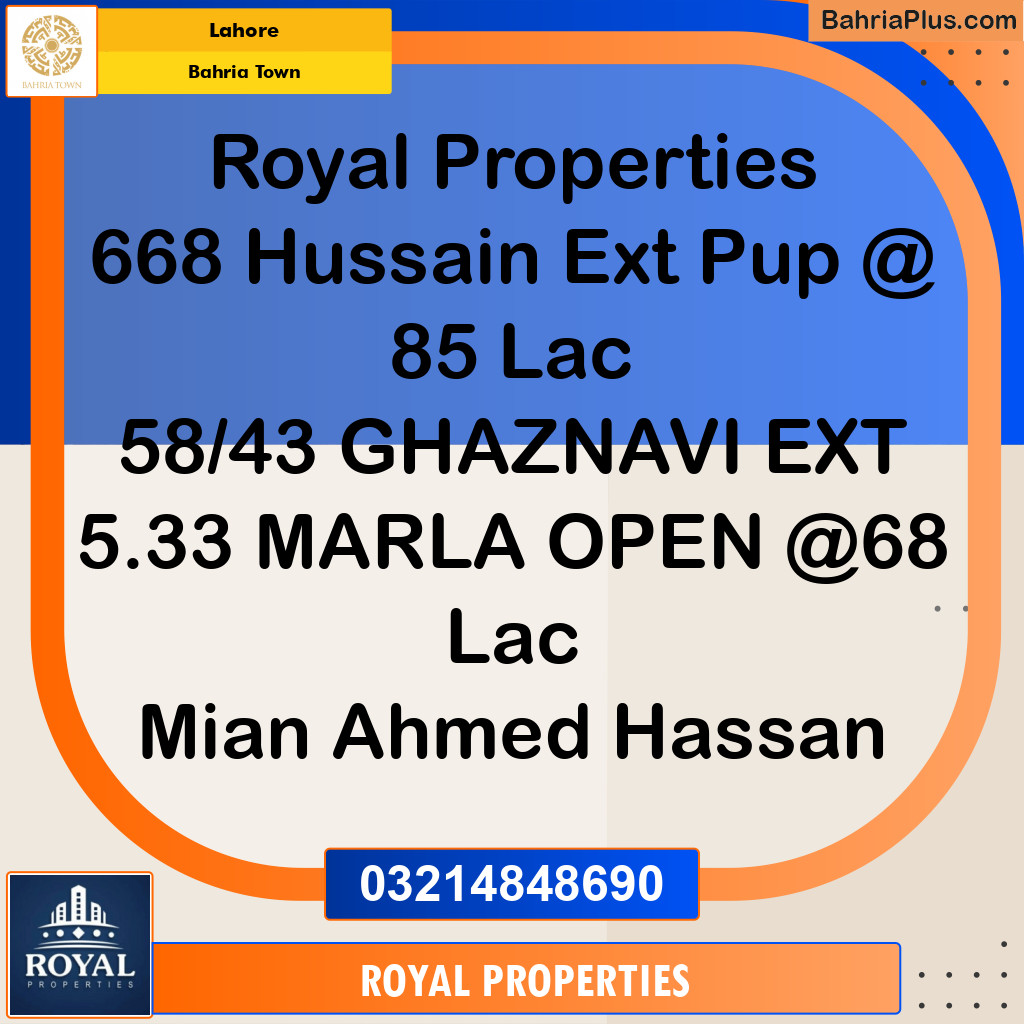 5 Marla Residential Plot for Sale in Bahria Town, Lahore - (BP-220486)
