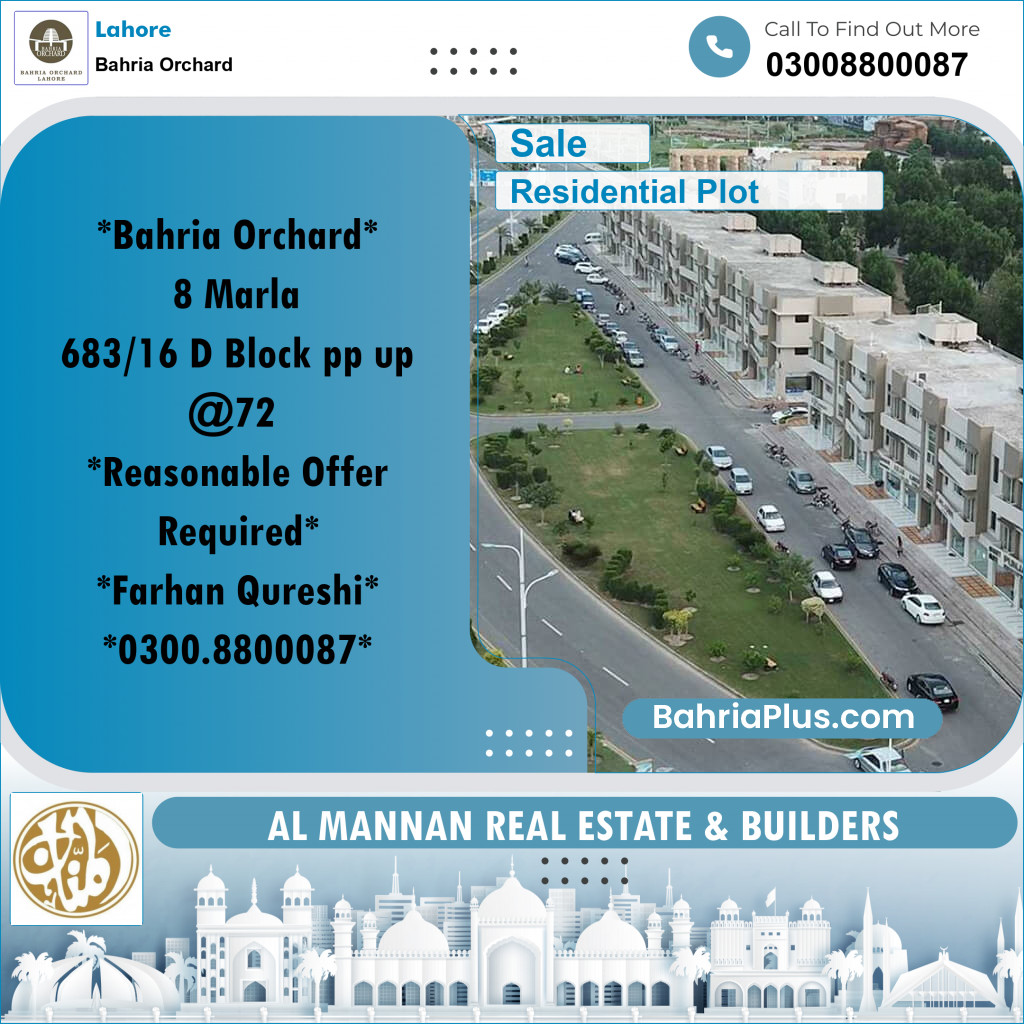 Residential Plot for Sale in Bahria Orchard, Lahore - (BP-220497)