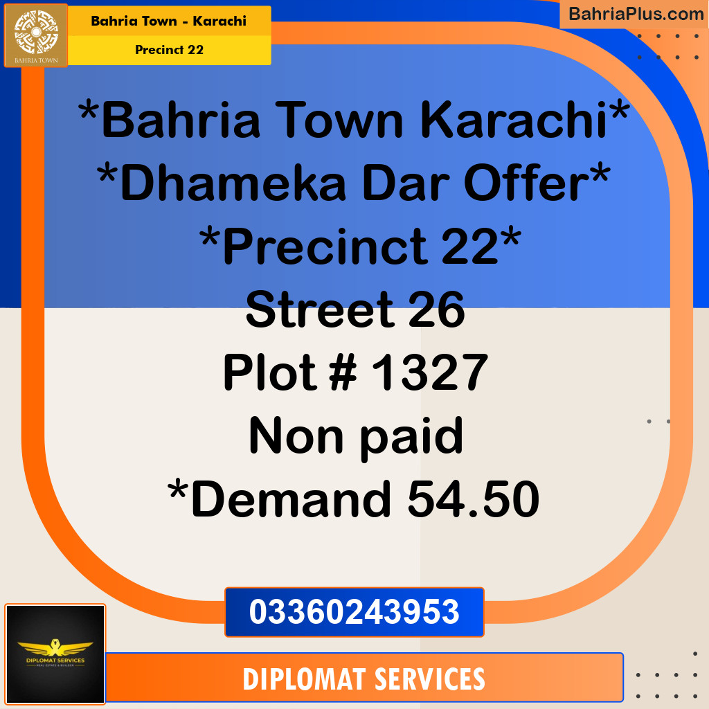 250 Sq. Yards Residential Plot for Sale in Precinct 22 -  Bahria Town, Karachi - (BP-220510)