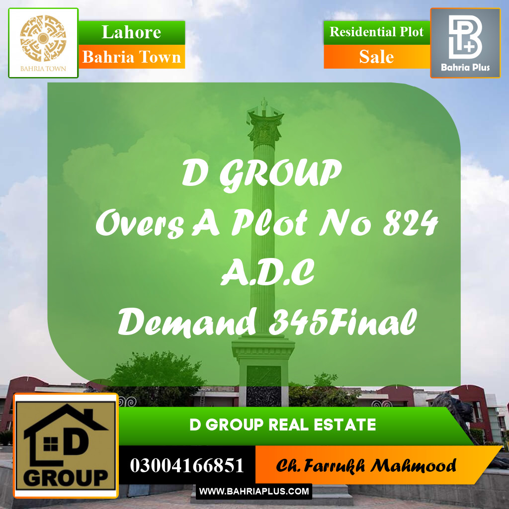 Residential Plot for Sale in Bahria Town, Lahore - (BP-220542)