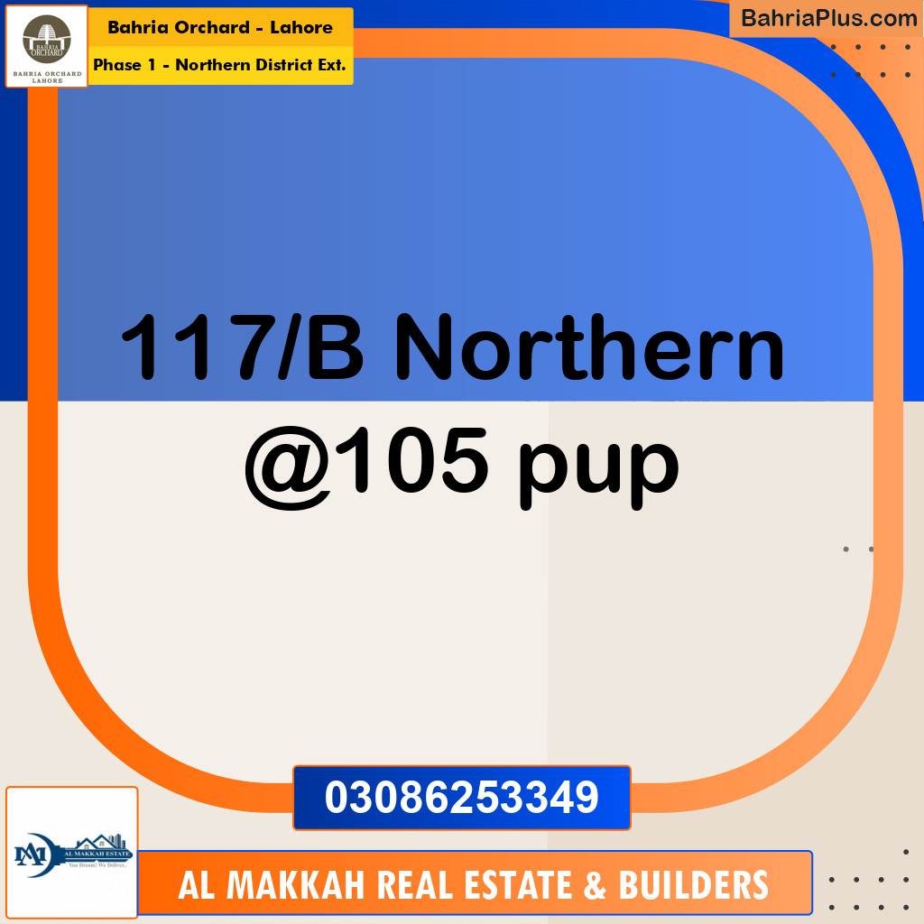 10 Marla Residential Plot for Sale in Phase 1 - Northern District Ext. -  Bahria Orchard, Lahore - (BP-220569)