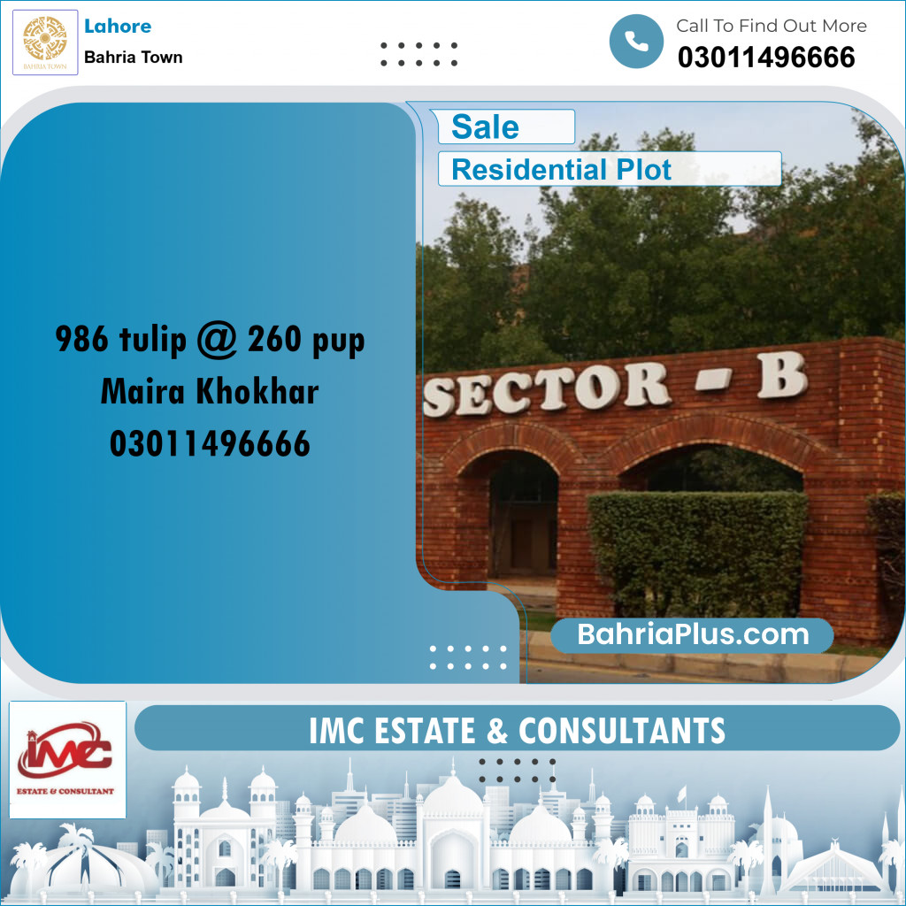 Residential Plot for Sale in Bahria Town, Lahore - (BP-220572)