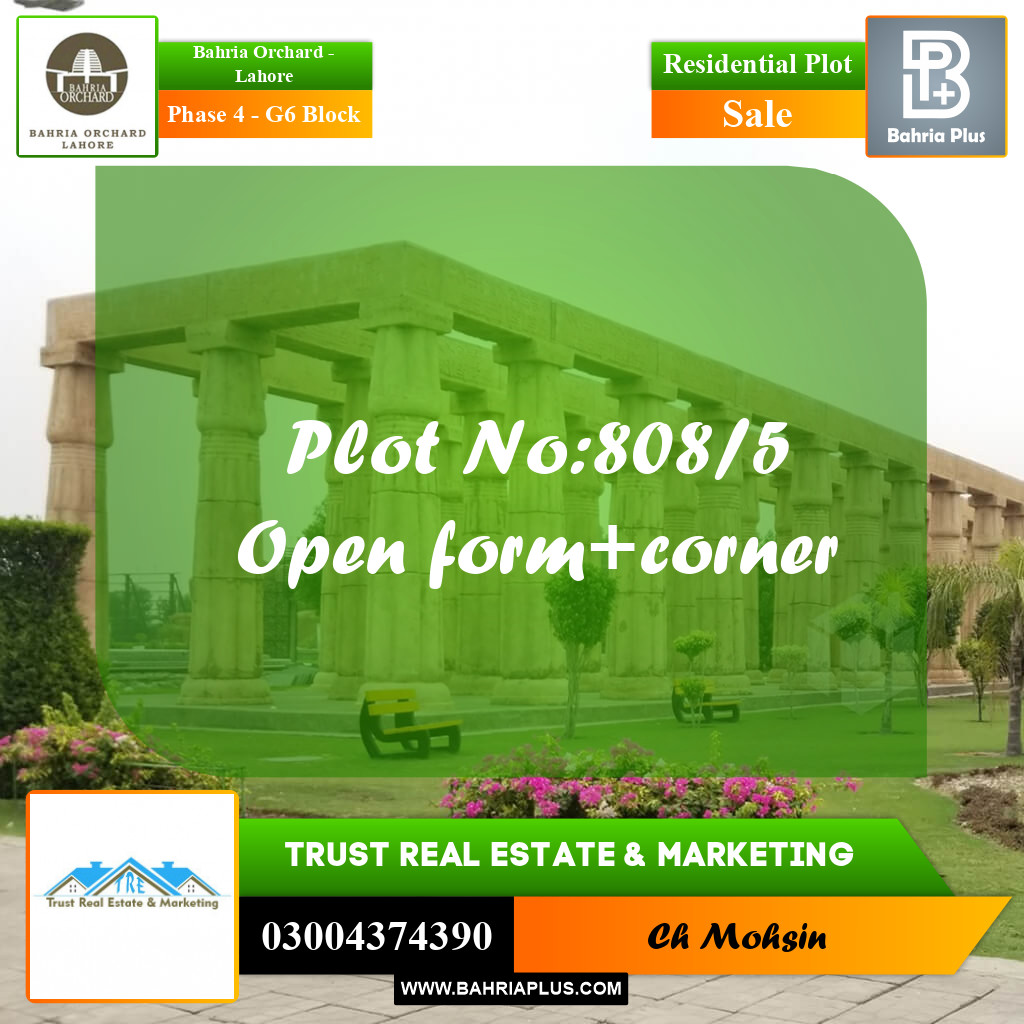 5 Marla Residential Plot for Sale in Phase 4 - G6 Block -  Bahria Orchard, Lahore - (BP-220605)