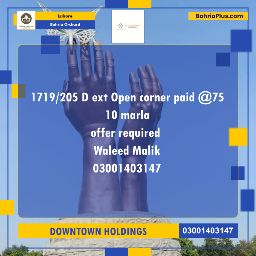 Residential Plot for Sale in Bahria Orchard, Lahore - (BP-220645)