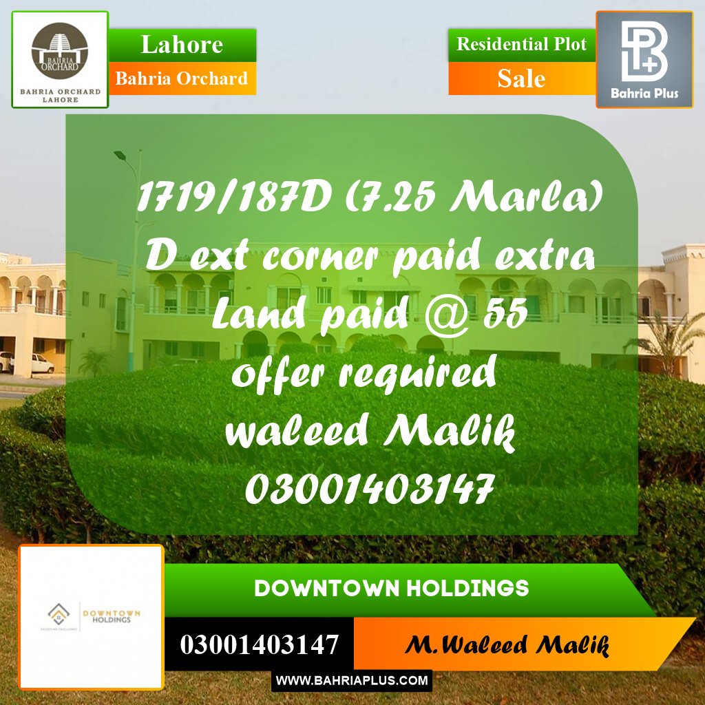 Residential Plot for Sale in Bahria Orchard, Lahore - (BP-220658)