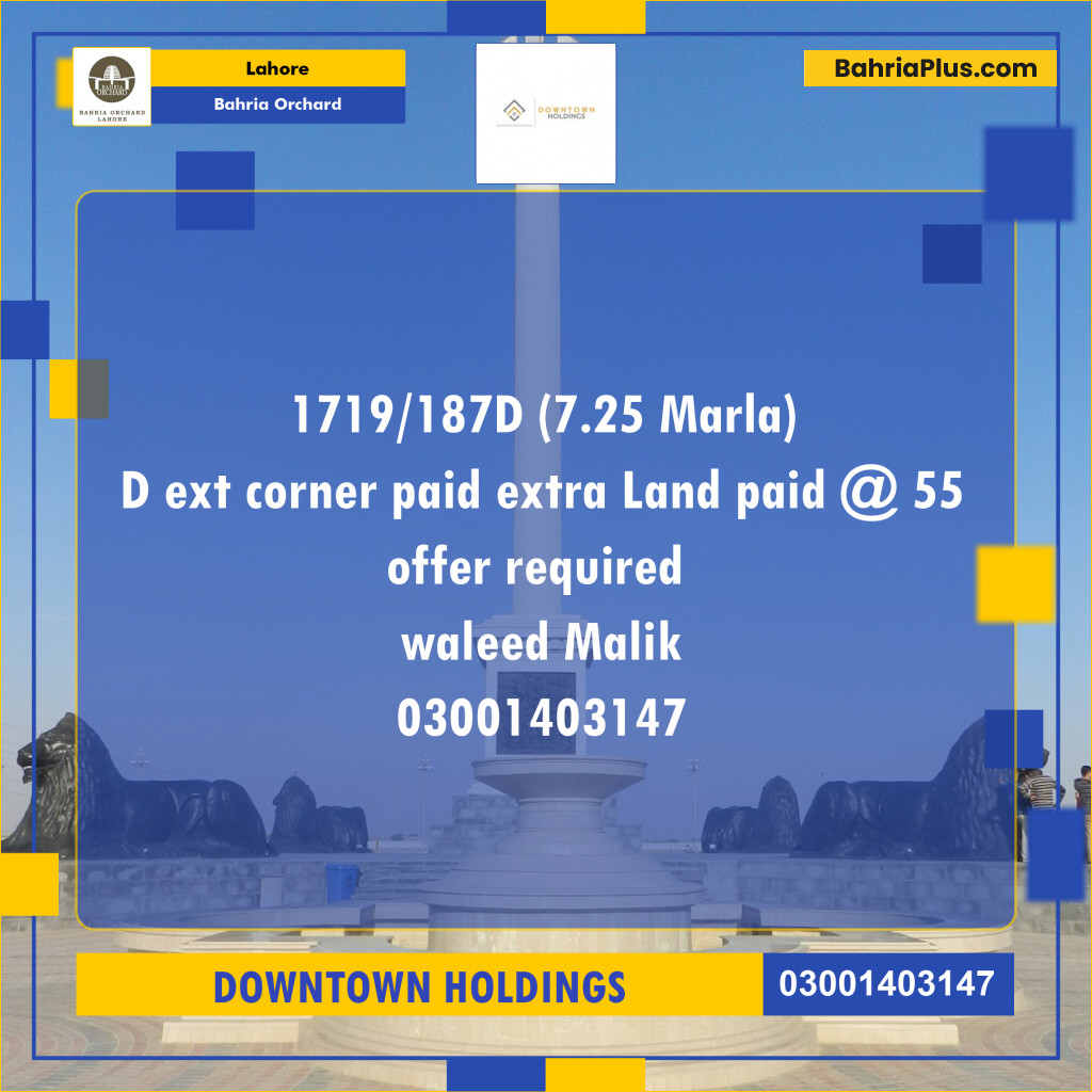 Residential Plot for Sale in Bahria Orchard, Lahore - (BP-220659)