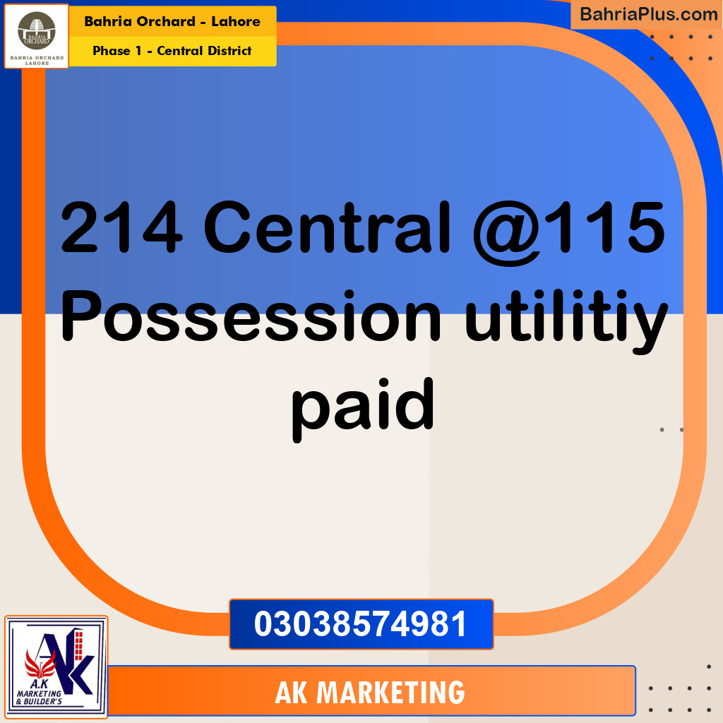 10 Marla Residential Plot for Sale in Phase 1 - Central District - Bahria Orchard, Lahore - (BP-220713)