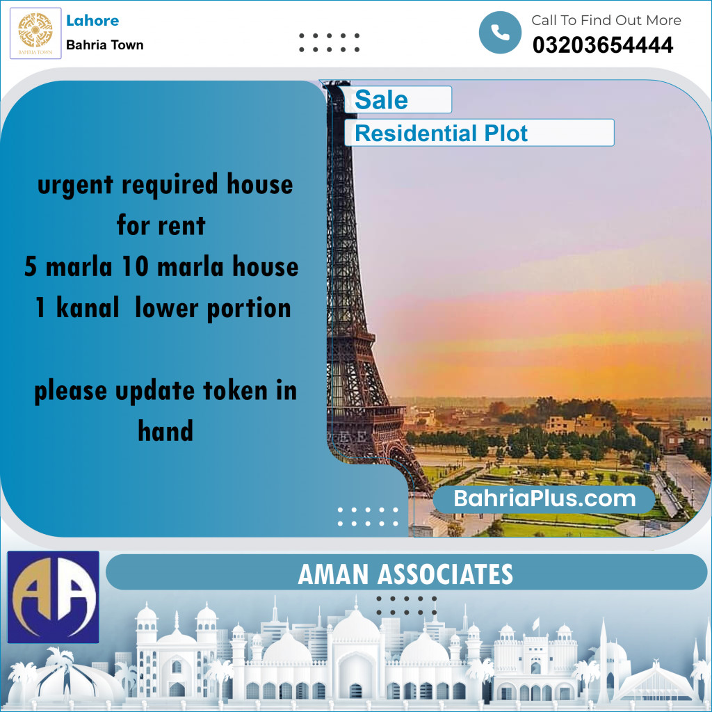 Residential Plot for Sale in Bahria Town, Lahore - (BP-220763)