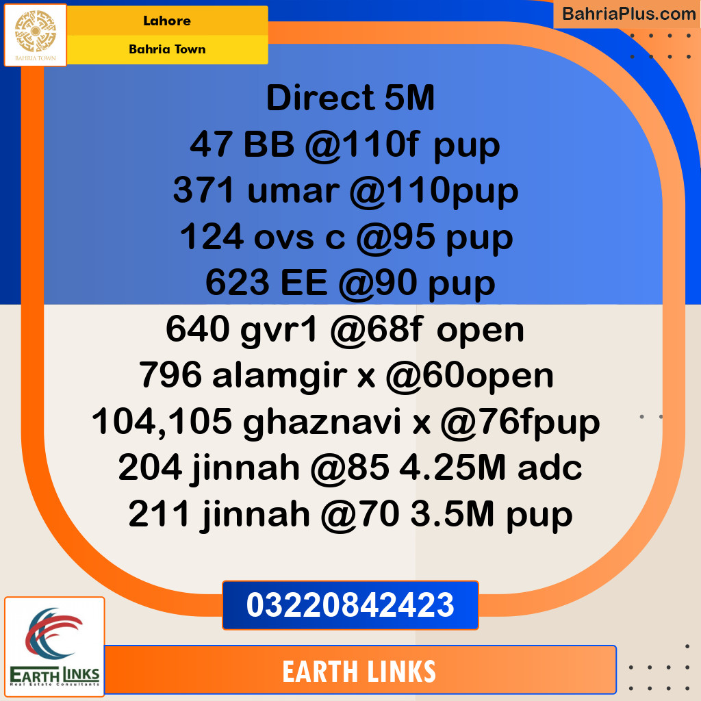 Residential Plot for Sale in Bahria Town, Lahore - (BP-220850)