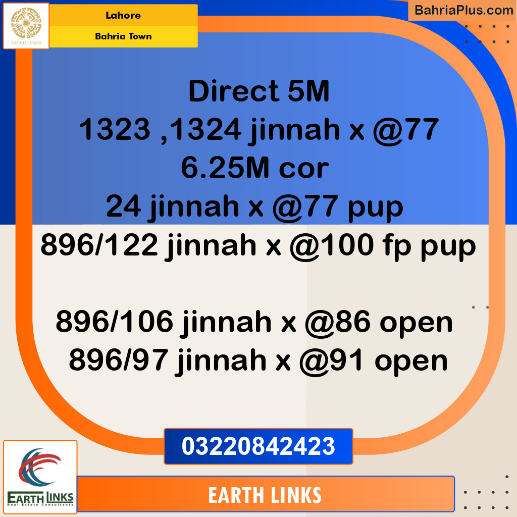 5 Marla Residential Plot for Sale in Bahria Town, Lahore - (BP-220852)