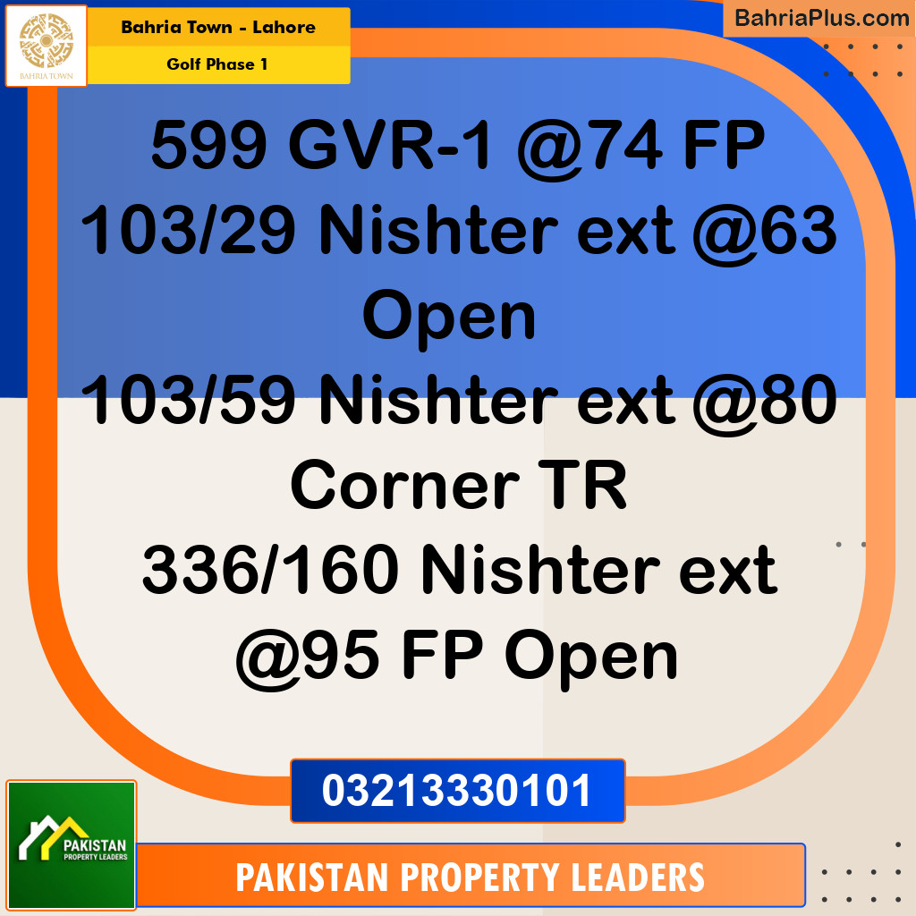 5 Marla Residential Plot for Sale in Golf Phase 1 - Bahria Town, Lahore - (BP-220862)