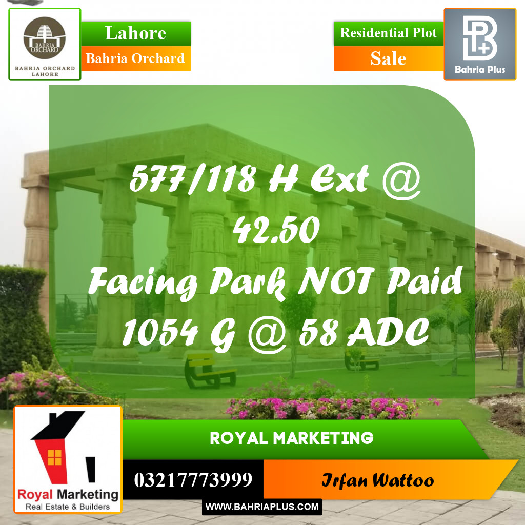 Residential Plot for Sale in Bahria Orchard, Lahore - (BP-220873)