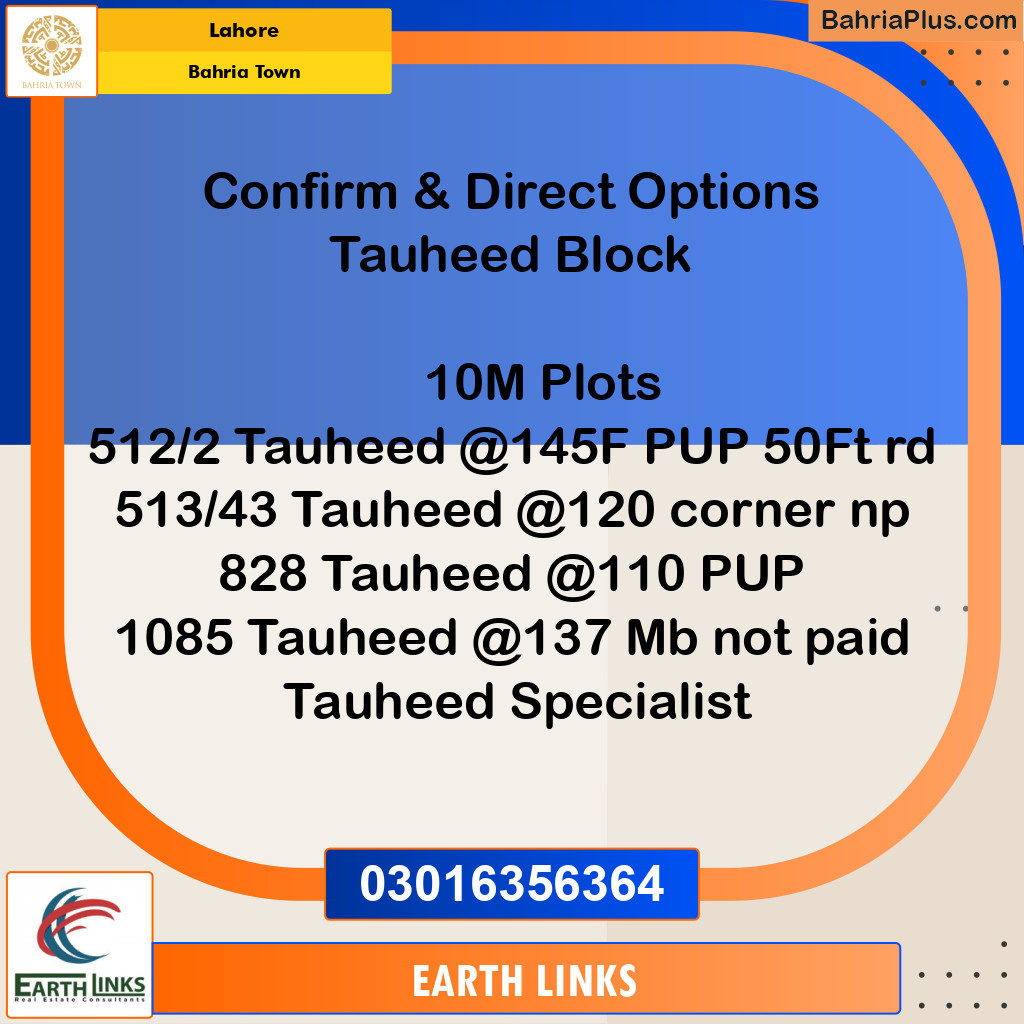 Residential Plot for Sale in Bahria Town, Lahore - (BP-220893)