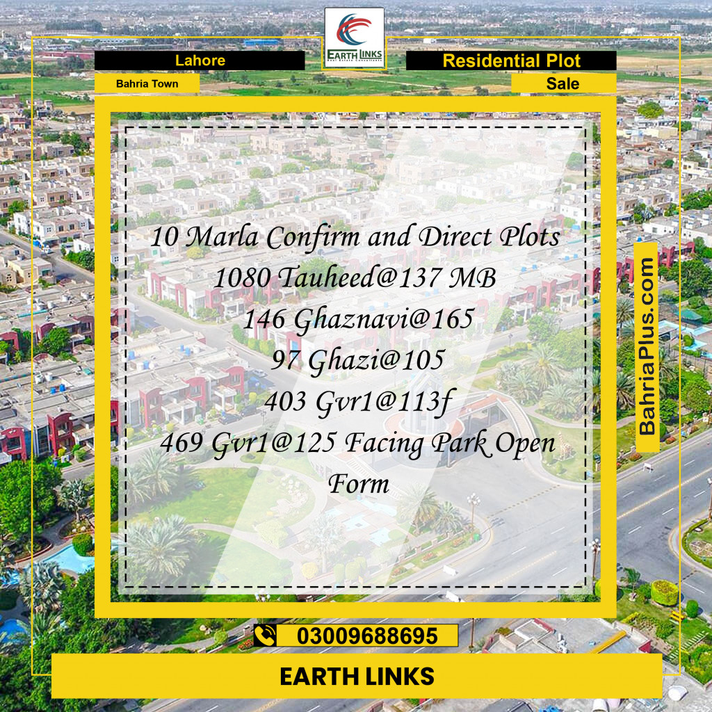 Residential Plot for Sale in Bahria Town, Lahore - (BP-220901)