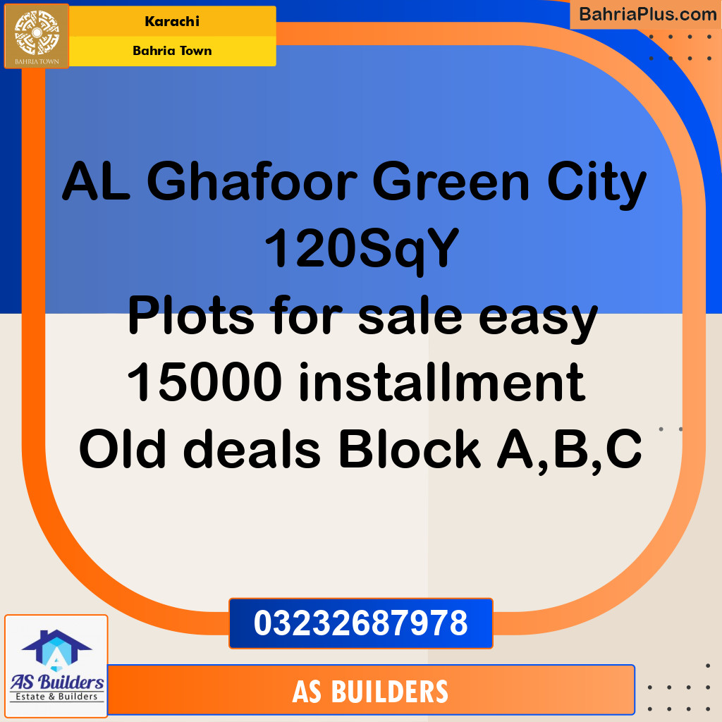 120 Sq. Yards Residential Plot for Sale in Bahria Town, Karachi - (BP-220937)