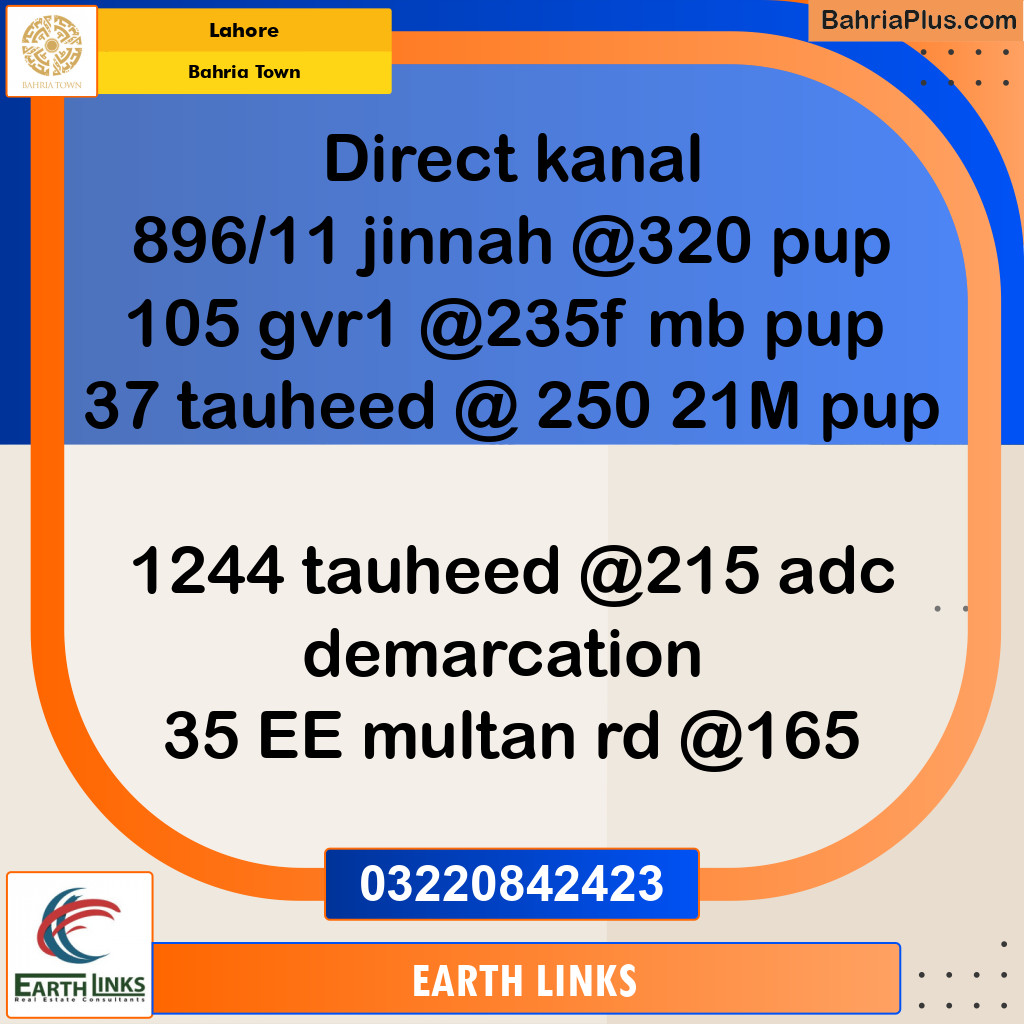 Residential Plot for Sale in Bahria Town, Lahore - (BP-220940)