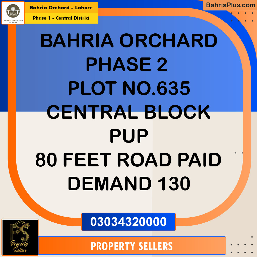 10 Marla Residential Plot for Sale in Phase 1 - Central District -  Bahria Orchard, Lahore - (BP-220975)