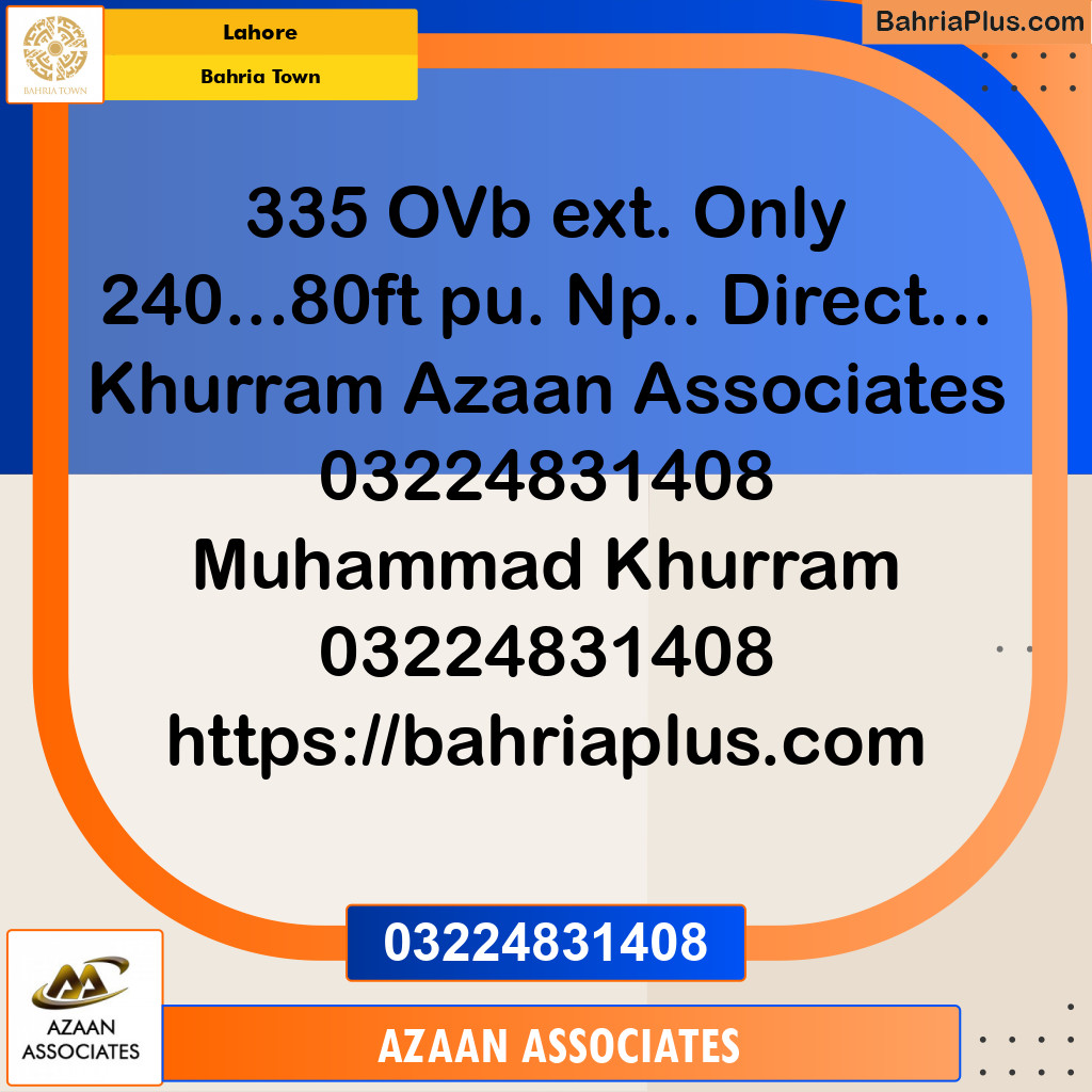 Residential Plot for Sale in Bahria Town, Lahore - (BP-220988)