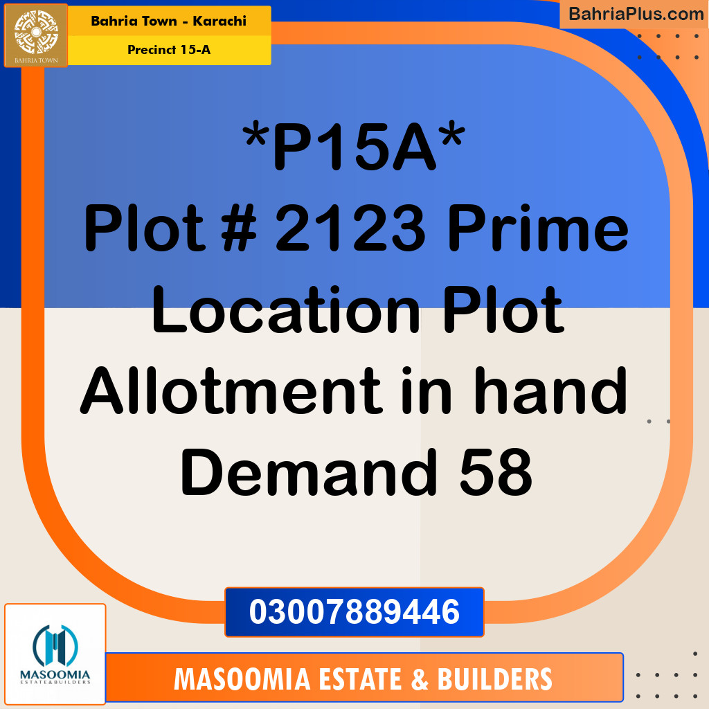 Residential Plot for Sale in Precinct 15-A - Bahria Town, Karachi - (BP-221009)