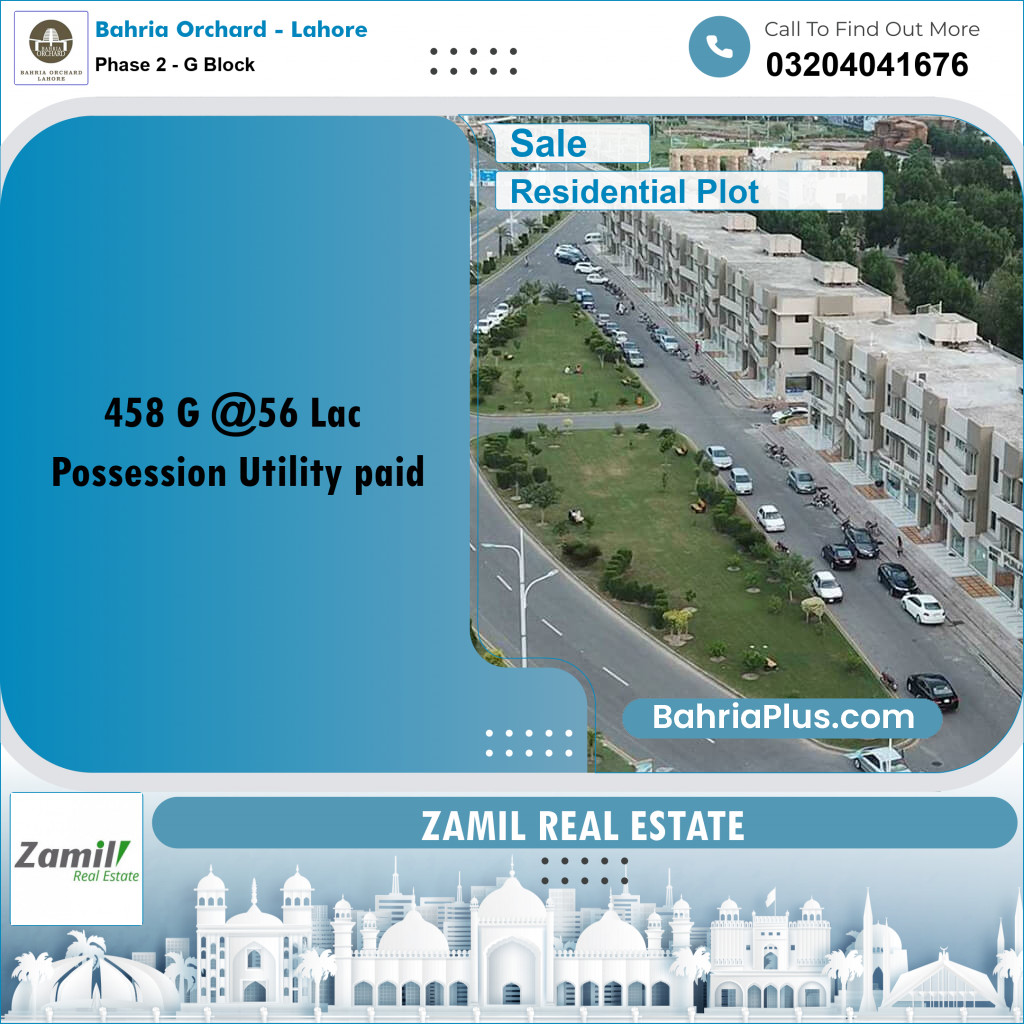 8 Marla Residential Plot for Sale in Phase 2 - G Block - Bahria Orchard, Lahore - (BP-221101)