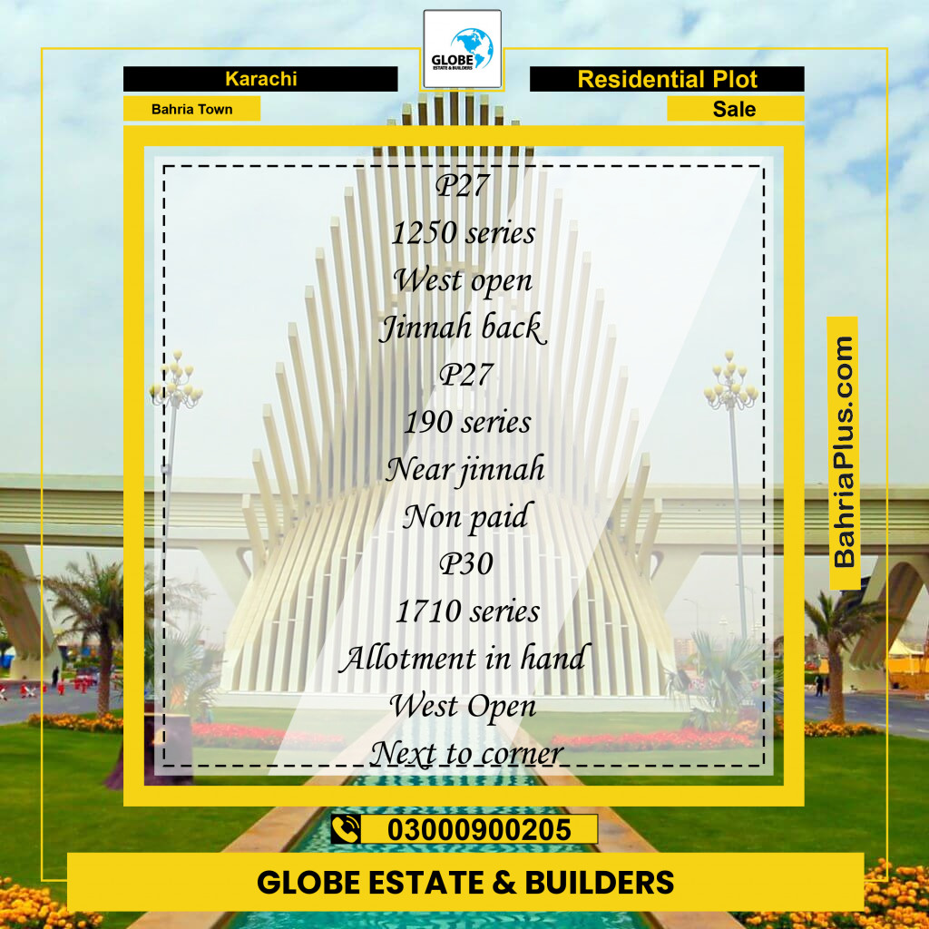 Residential Plot for Sale in Bahria Town, Karachi - (BP-221133)