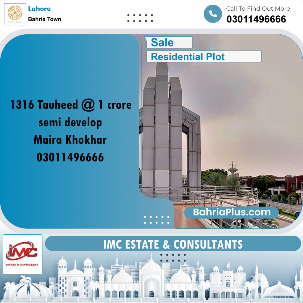 Residential Plot for Sale in Bahria Town, Lahore - (BP-221176)