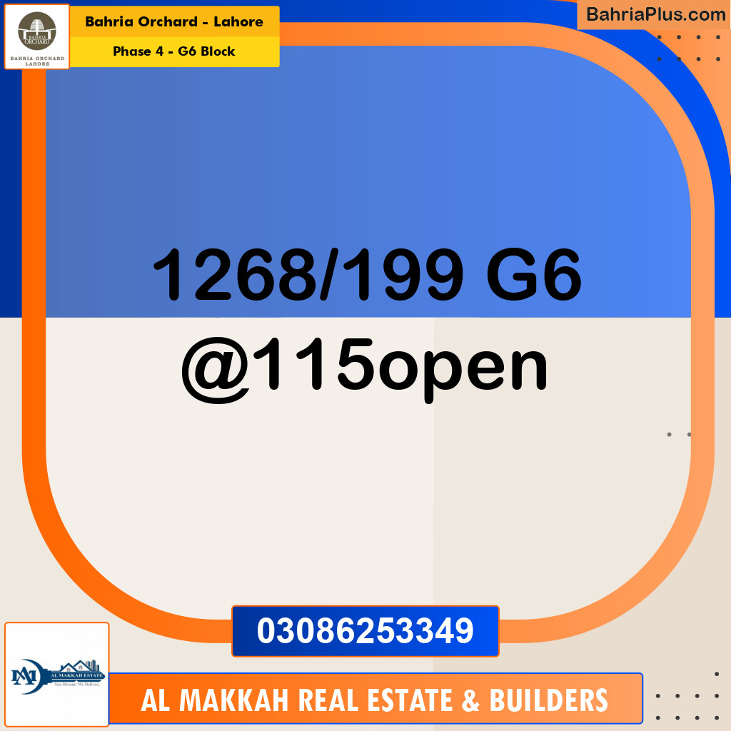 1 Kanal Residential Plot for Sale in Phase 4 - G6 Block -  Bahria Orchard, Lahore - (BP-221211)
