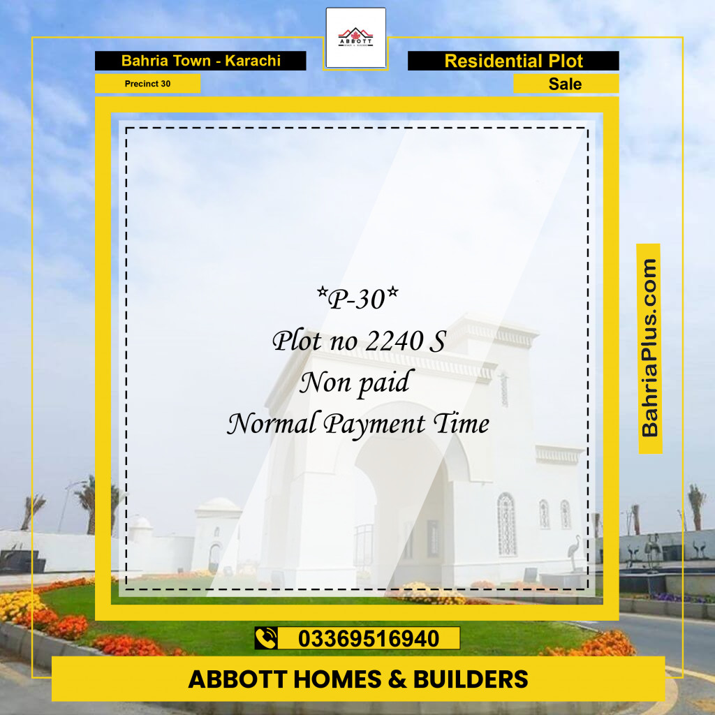 5 Marla Residential Plot for Sale in Precinct 30 -  Bahria Town, Karachi - (BP-221252)