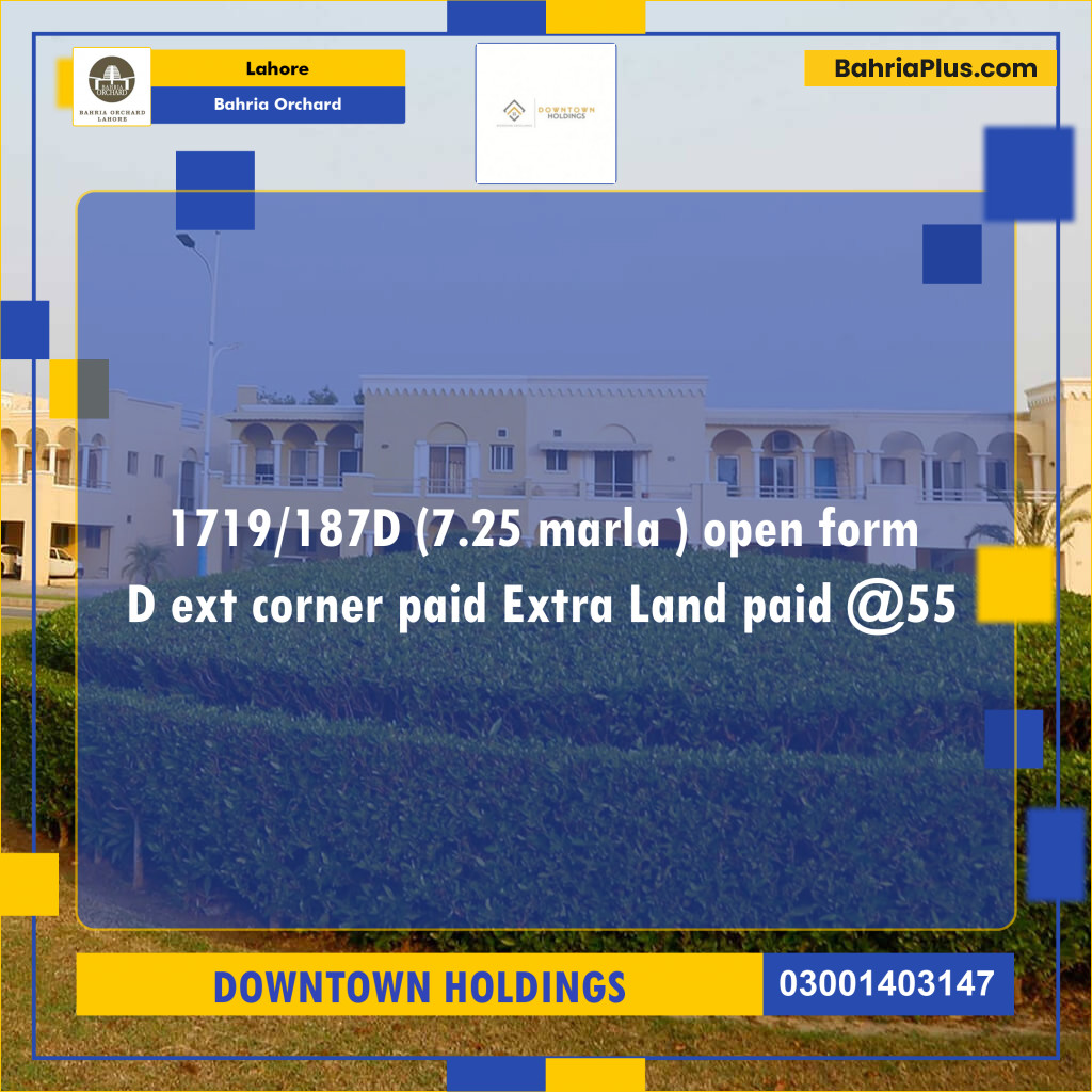 Residential Plot for Sale in Bahria Orchard, Lahore - (BP-221297)
