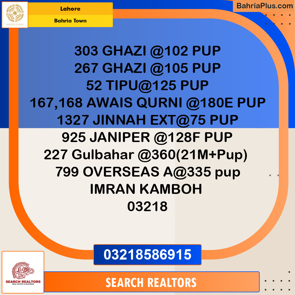 Residential Plot for Sale in Bahria Town, Lahore - (BP-221306)