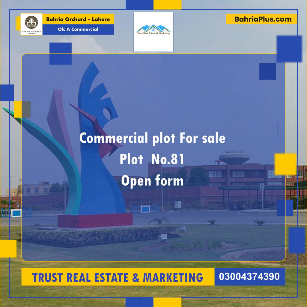 5 Marla Commercial Plot for Sale in OLC A Commercial -  Bahria Orchard, Lahore - (BP-221321)