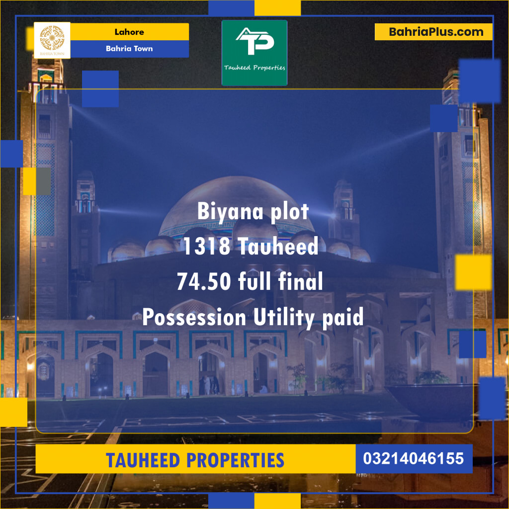 5 Marla Residential Plot for Sale in Bahria Town, Lahore - (BP-221352)