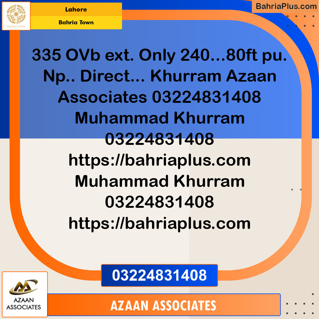 Residential Plot for Sale in Bahria Town, Lahore - (BP-221401)