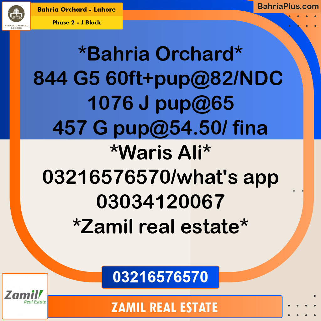 8 Marla Residential Plot for Sale in Phase 2 - J Block -  Bahria Orchard, Lahore - (BP-221446)