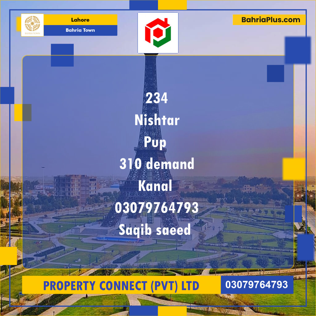 Residential Plot for Sale in Bahria Town, Lahore - (BP-221483)
