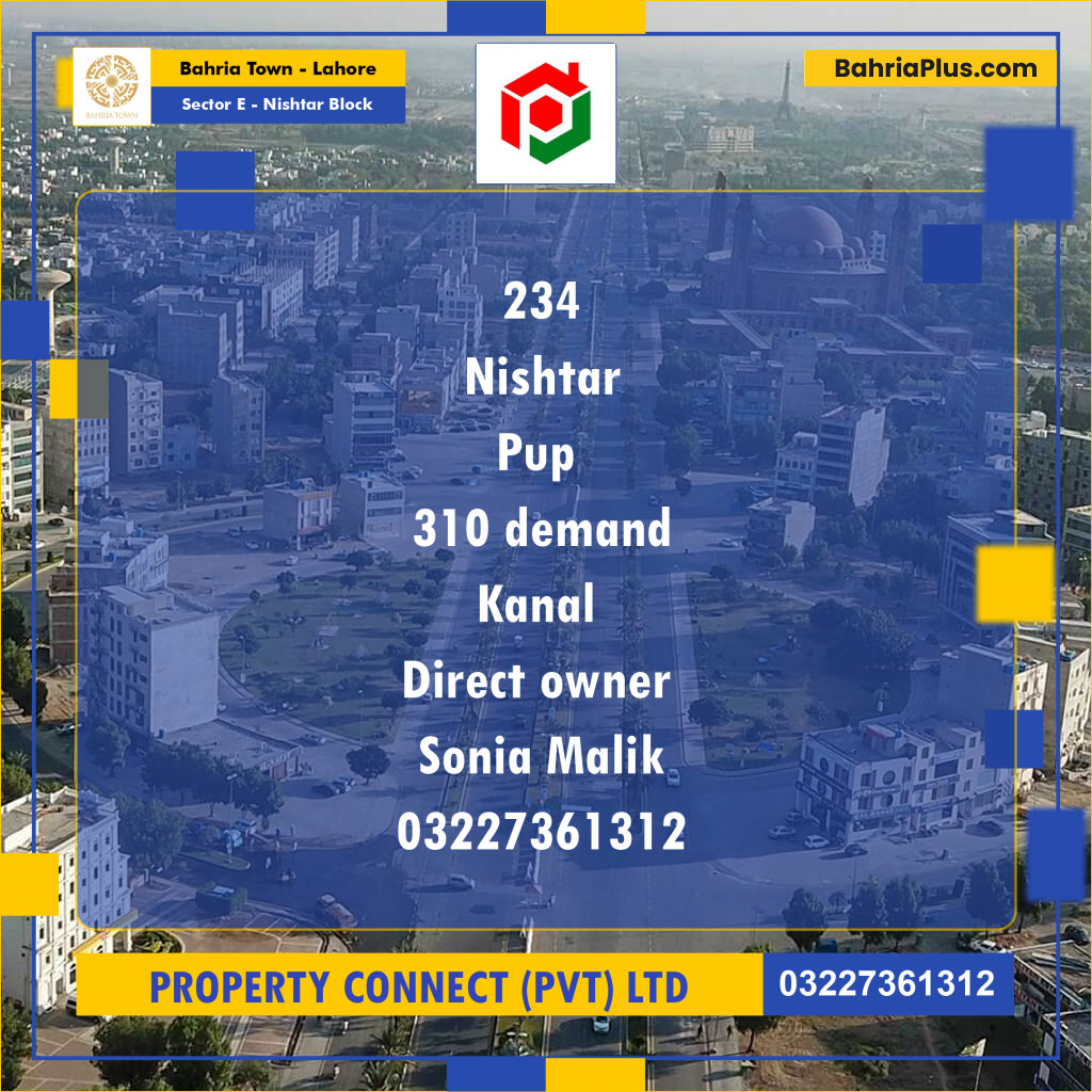 Residential Plot for Sale in Sector E - Nishtar Block - Bahria Town, Lahore - (BP-221492)
