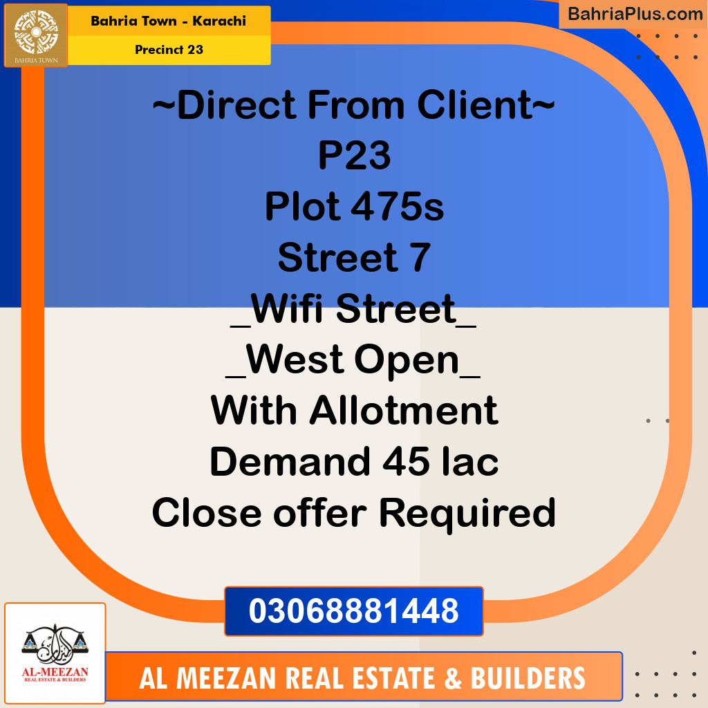 125 Sq. Yards Residential Plot for Sale in Precinct 23 -  Bahria Town, Karachi - (BP-221549)