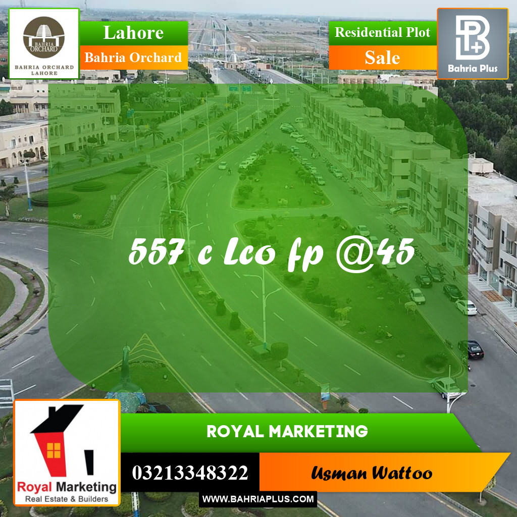 Residential Plot for Sale in Bahria Orchard, Lahore - (BP-221557)