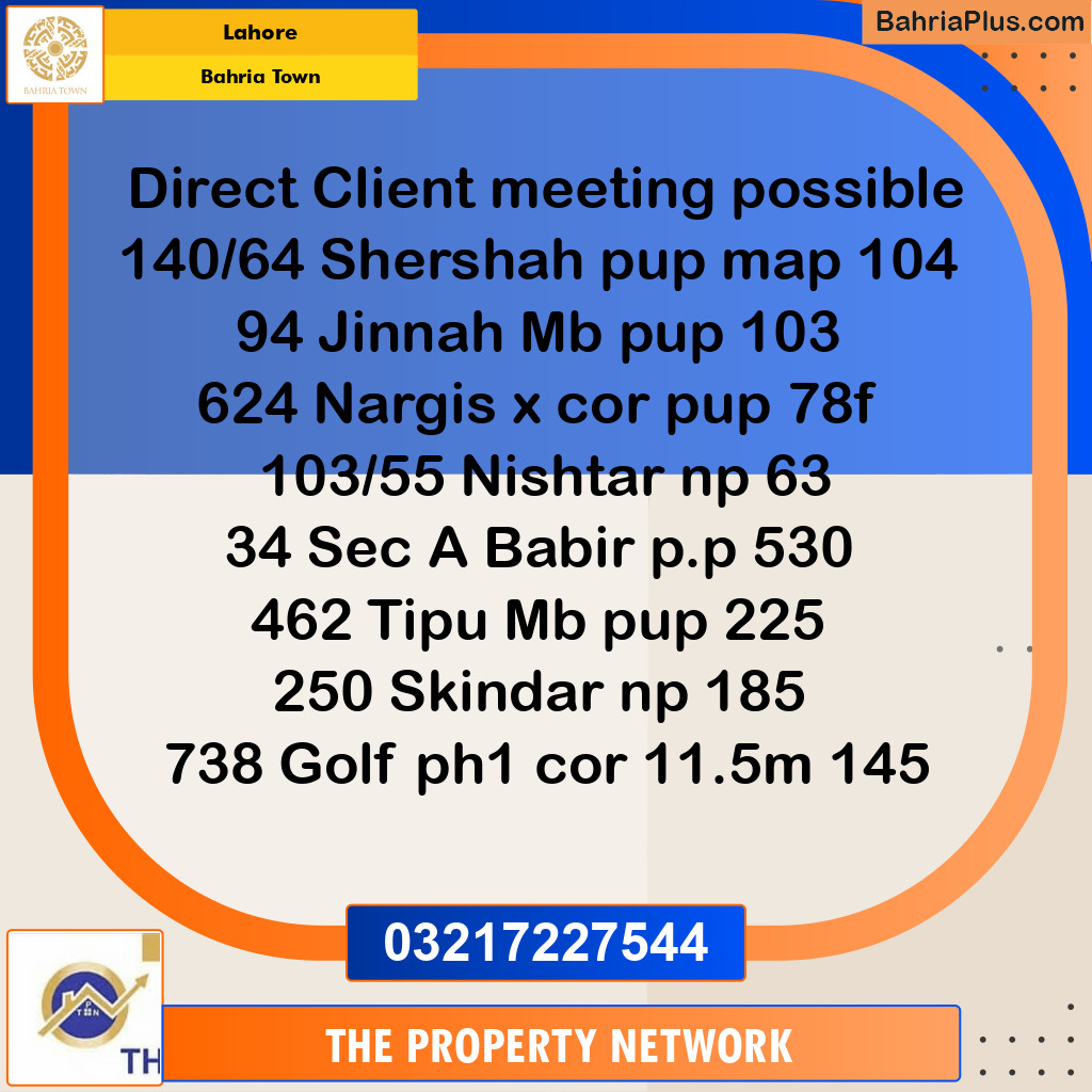 Residential Plot for Sale in Bahria Town, Lahore - (BP-221562)