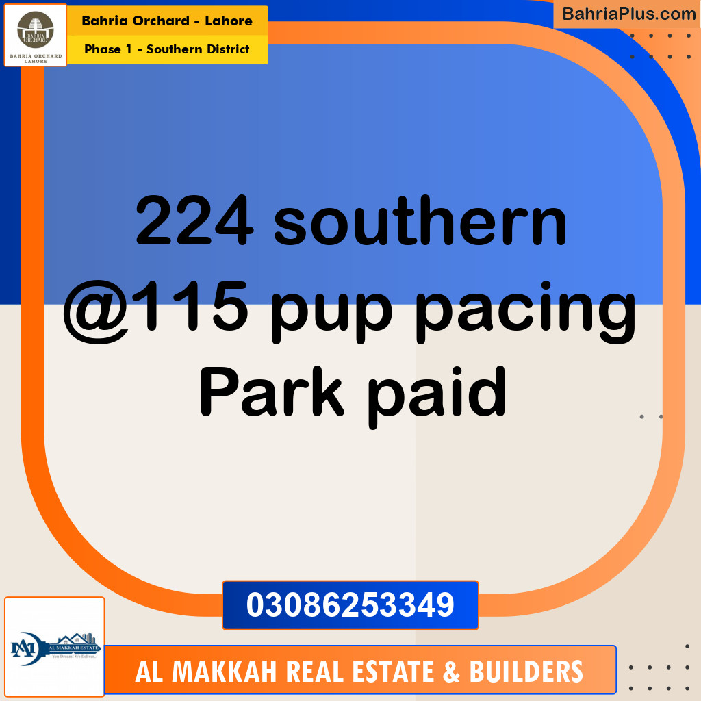 10 Marla Residential Plot for Sale in Phase 1 - Southern District -  Bahria Orchard, Lahore - (BP-221695)
