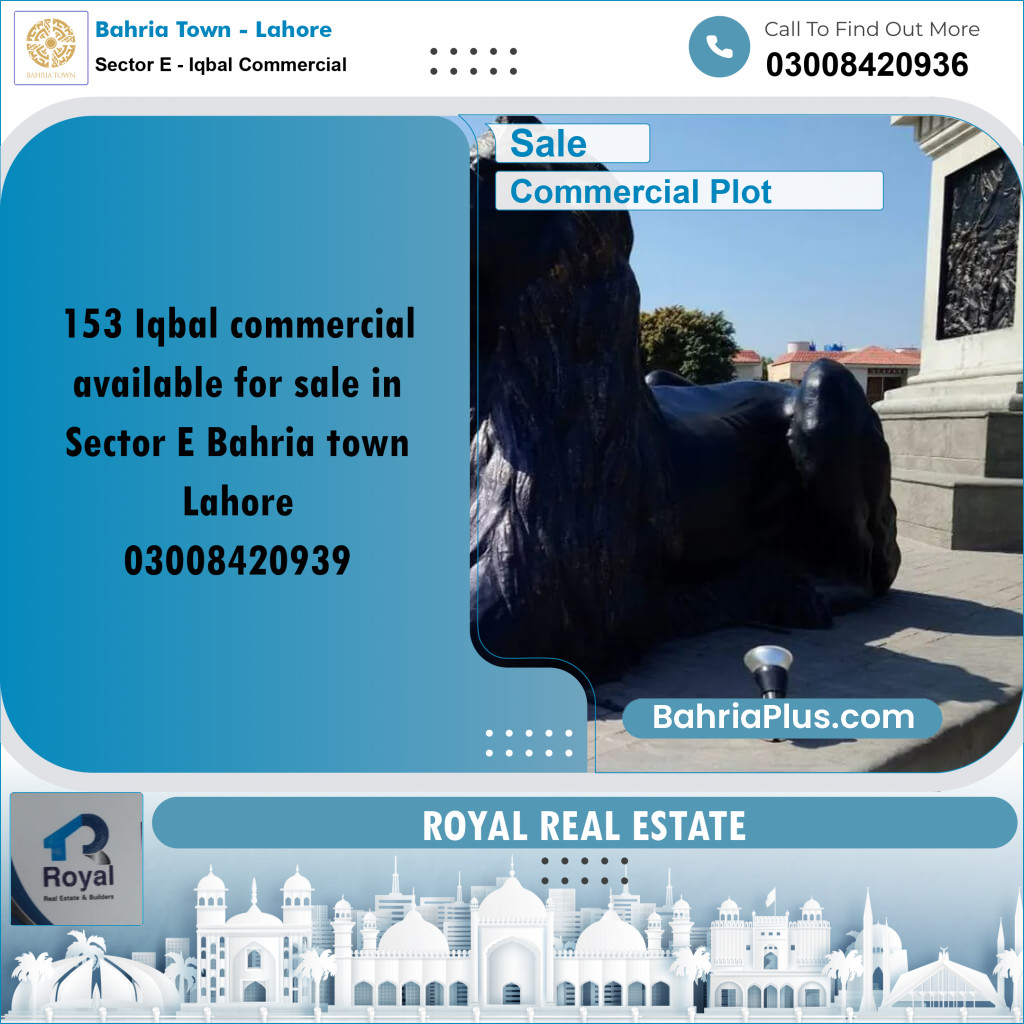 5 Marla Commercial Plot for Sale in Sector E - Iqbal Commercial -  Bahria Town, Lahore - (BP-221698)