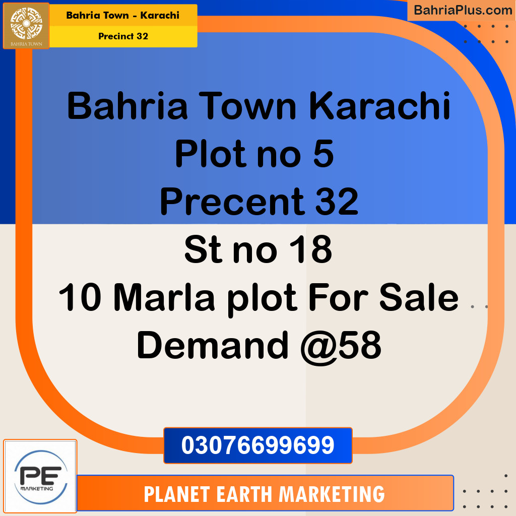 10 Marla Residential Plot for Sale in Precinct 32 -  Bahria Town, Karachi - (BP-221711)