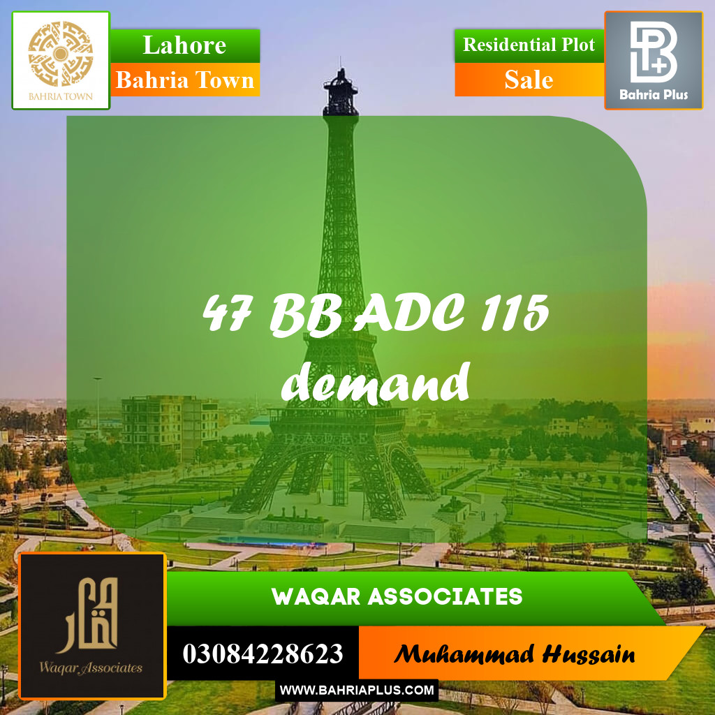 Residential Plot for Sale in Bahria Town, Lahore - (BP-221743)