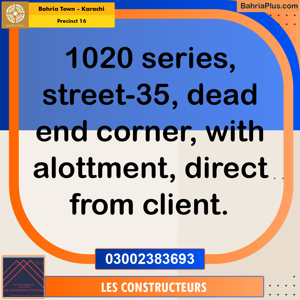 272 Sq. Yards Residential Plot for Sale in Precinct 16 - Bahria Town, Karachi - (BP-221765)
